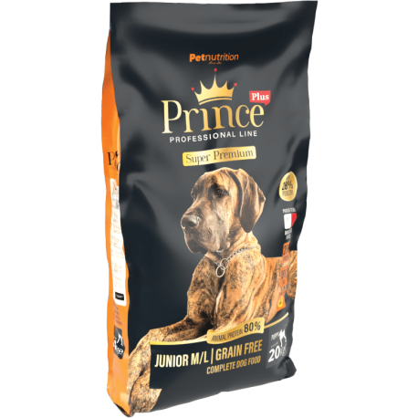 Hondenvoer 20kg - Junior M/L - Super Premium - Graanvrij - Prince Plus Hondenvoer 20kg - Junior M/L - Super Premium - Graanvrij - Prince Plus