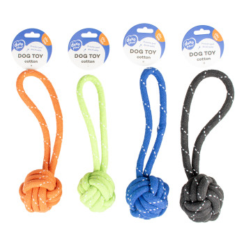 Scooby dummy ball rope with loop - 44x7,6x7,6cm - mixed colors