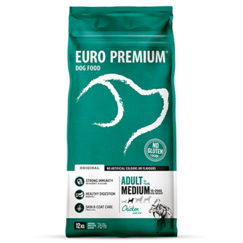 Adult Medium Chicken & Rice 12kg - Trockenfutter für mittelgroße Hunde - Euro Premium