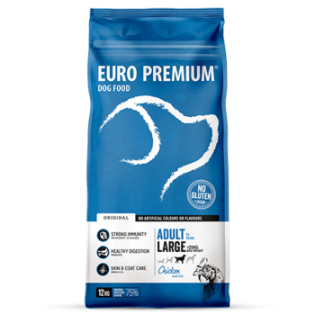 Adult Large Chicken & Rice 12kg - Trockenfutter für große Hunde - Euro Premium