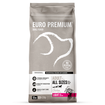 Adult Light 12kg - Trockenfutter für Hunde aller Größen - Euro Premium