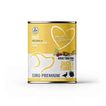 Paté Adult Duck & Turkey 400g - Pâtée pour chien au canard et dinde - Euro Premium