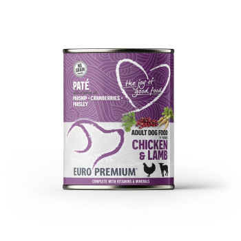 Paté Adult Huhn & Lamm 400g - Pastete für Hunde mit Huhn und Lamm - Euro Premium