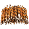 Barras torcidas de piel de res con carne de res y pollo - 40 piezas Barras torcidas de piel de res con carne de res y pollo - 40 piezas