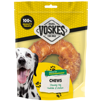 Beef and chicken rawhide chew ring - 12.5 cm