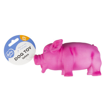 Pink latex squeaking pig - 10cm