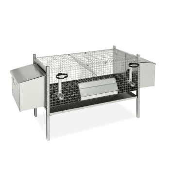 Stackable rabbit hutch with 2 compartments and 1 nest