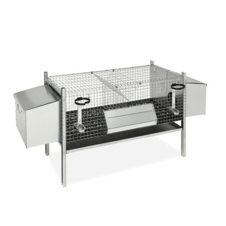 Stackable rabbit hutch with 2 compartments and 1 nest Stackable rabbit hutch with 2 compartments and 1 nest