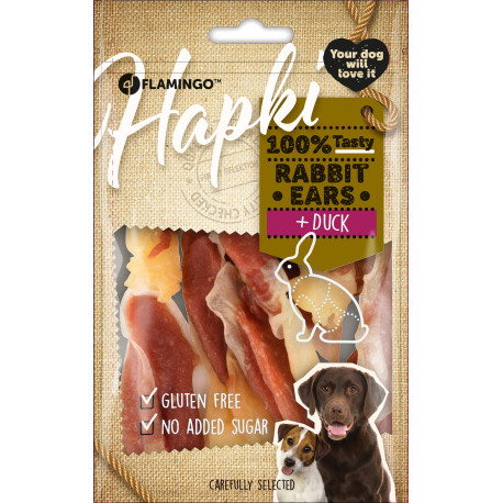 Orecchie di coniglio con anatra 85g - Hapki