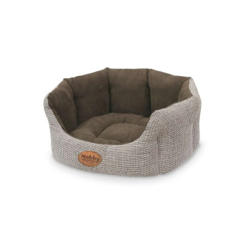 komfortables ovales braunes Bett - Josi - 65 x 57 x 22 cm