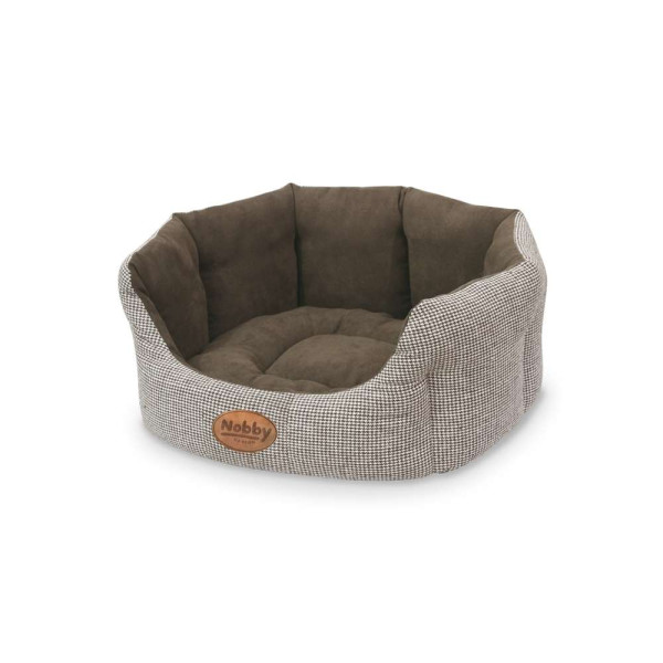 komfortables ovales braunes Bett - Josi - 65 x 57 x 22 cm