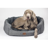 Bequemes ovales graues Bett - Josi - 65 x 57 x 22 cm