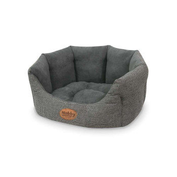 Bequemes ovales graues Bett - Josi - 65 x 57 x 22 cm
