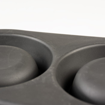 Black rubber spill anti-spill dinner set - 2x220ml - Ø11,3cm