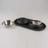 Dinner set anti-spill black rubber - 2x420ml - Ø14,3cm Dinner set anti-spill black rubber - 2x420ml - Ø14,3cm